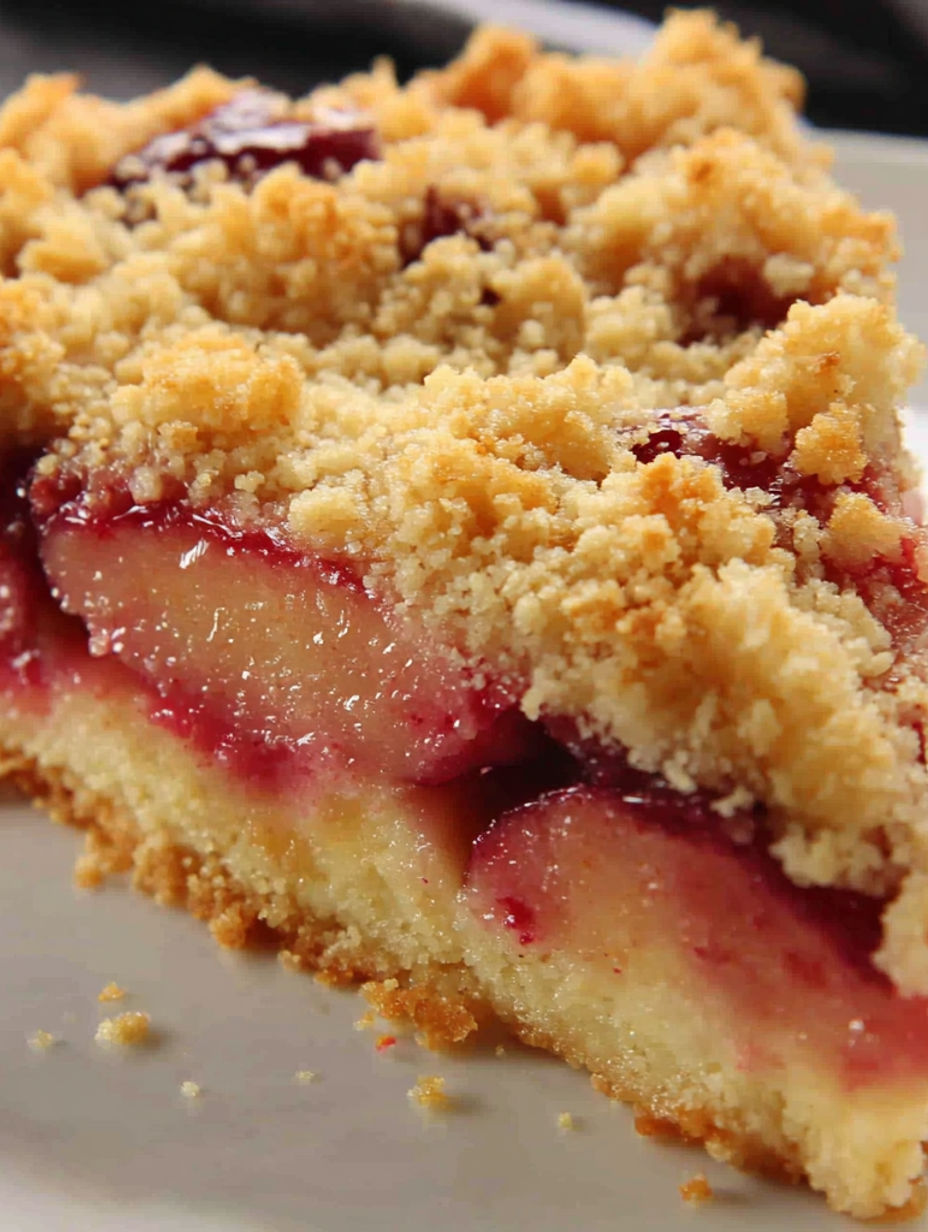 A slice of cake with a berry topping.