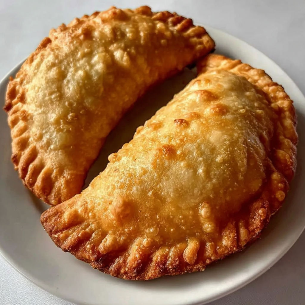 Two Omas Fried Apple Pies on a plate.