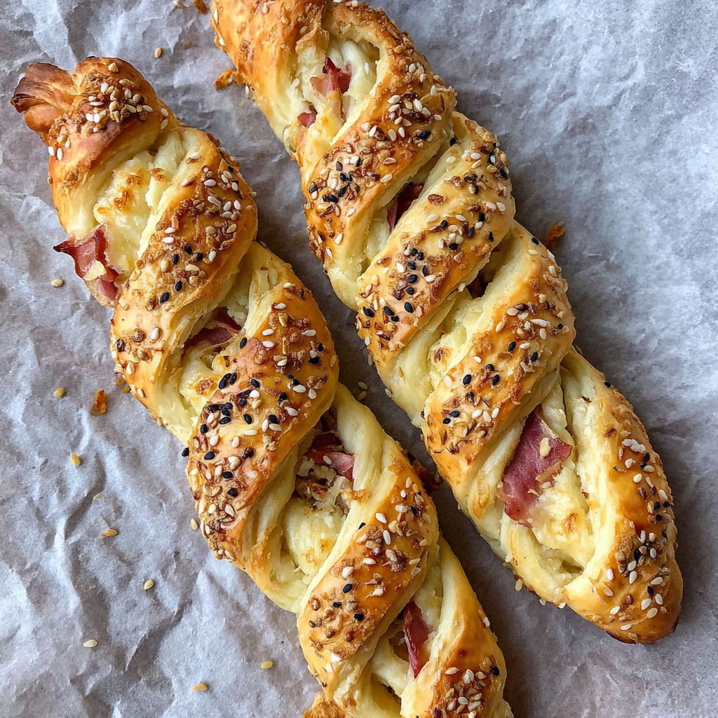 Two pieces of bread with meat and cheese on them.