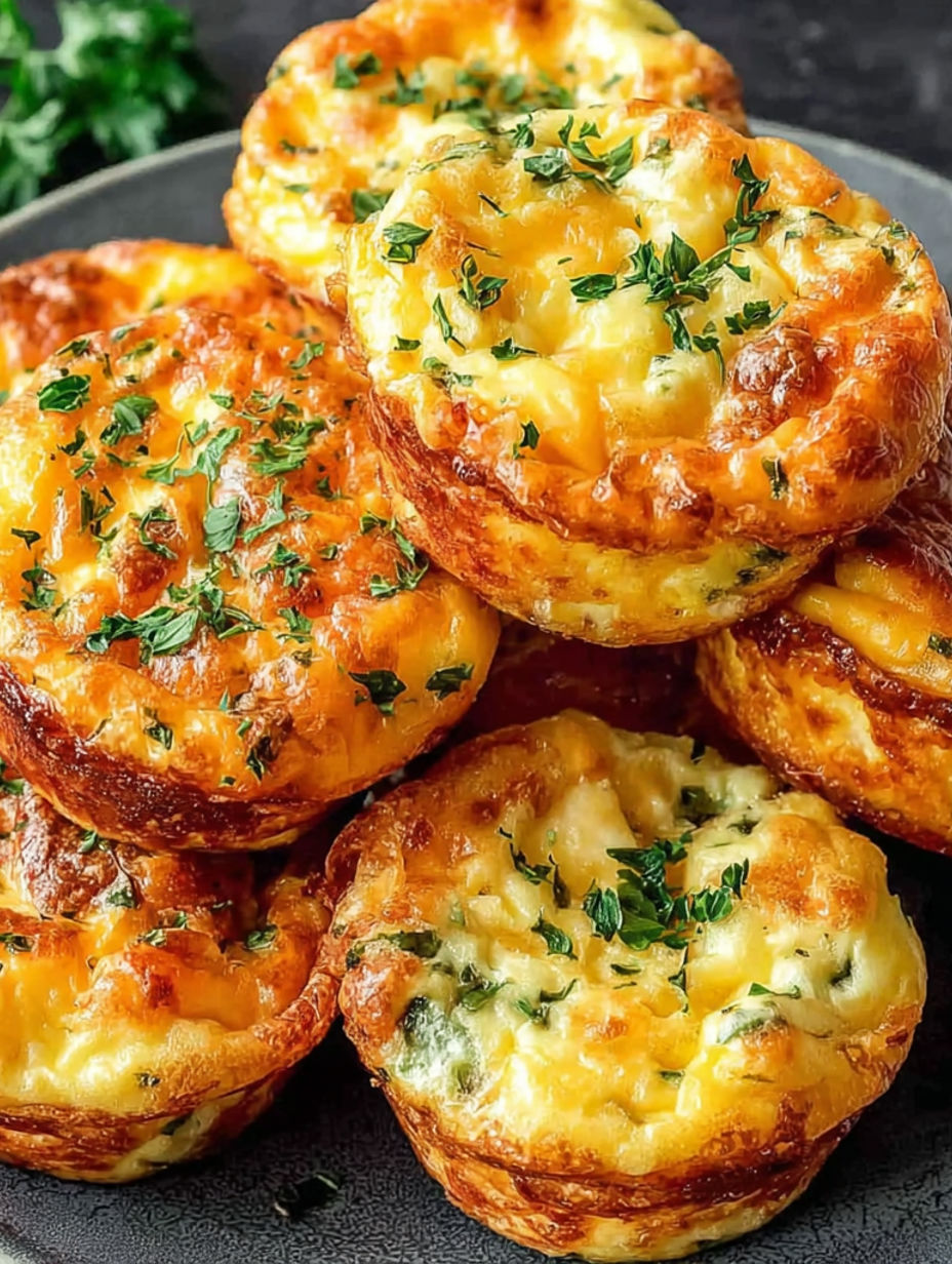 A stack of four easy egg muffins.