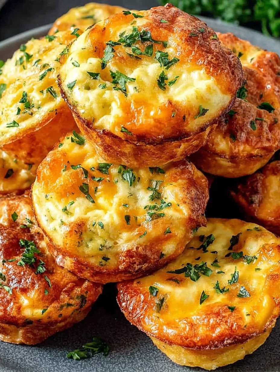 A stack of four easy egg muffins.