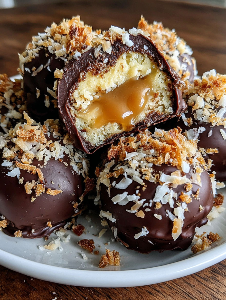 A plate of peanut butter cheesecake balls.