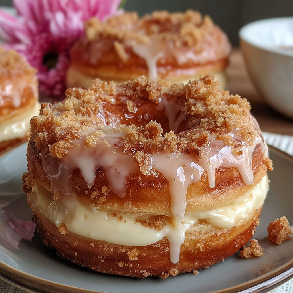 Two donuts with icing and sprinkles on a plate.
