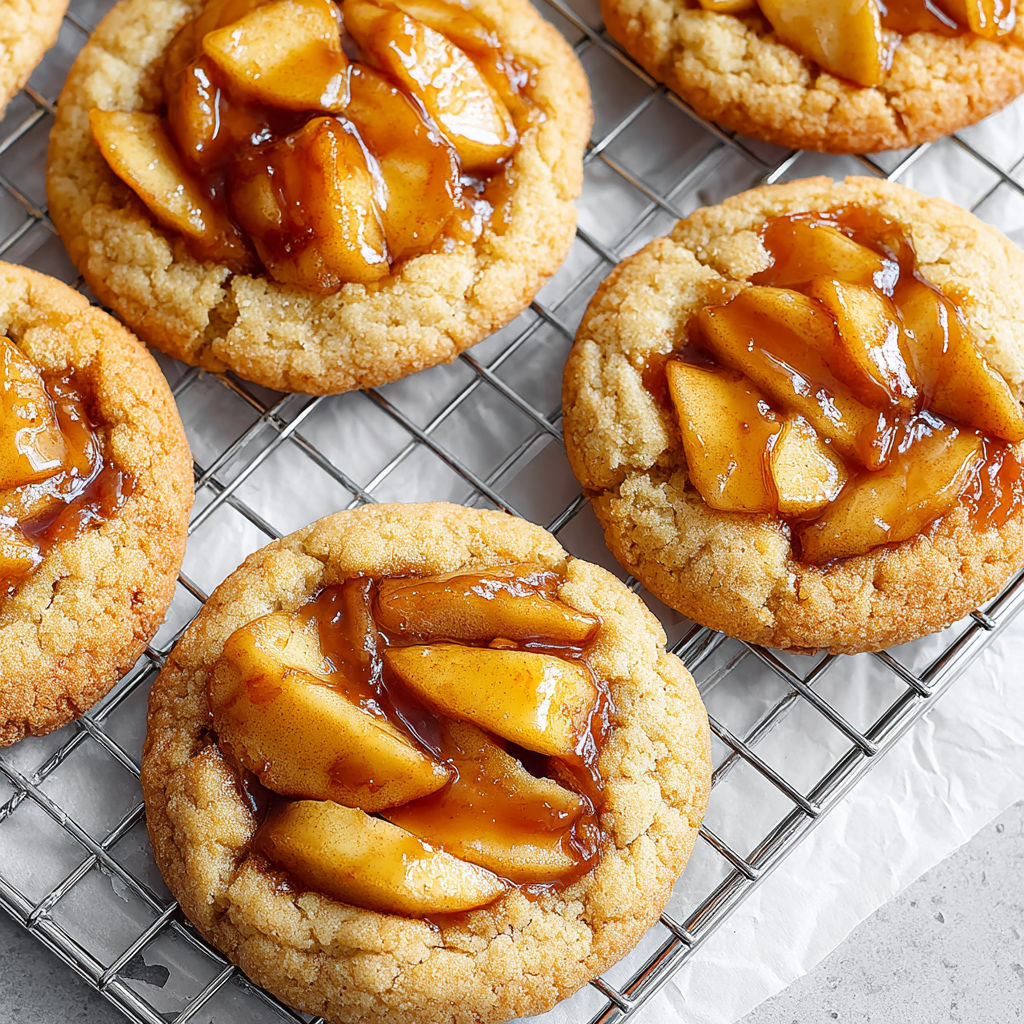 A tray of cookies with a glaze on top.