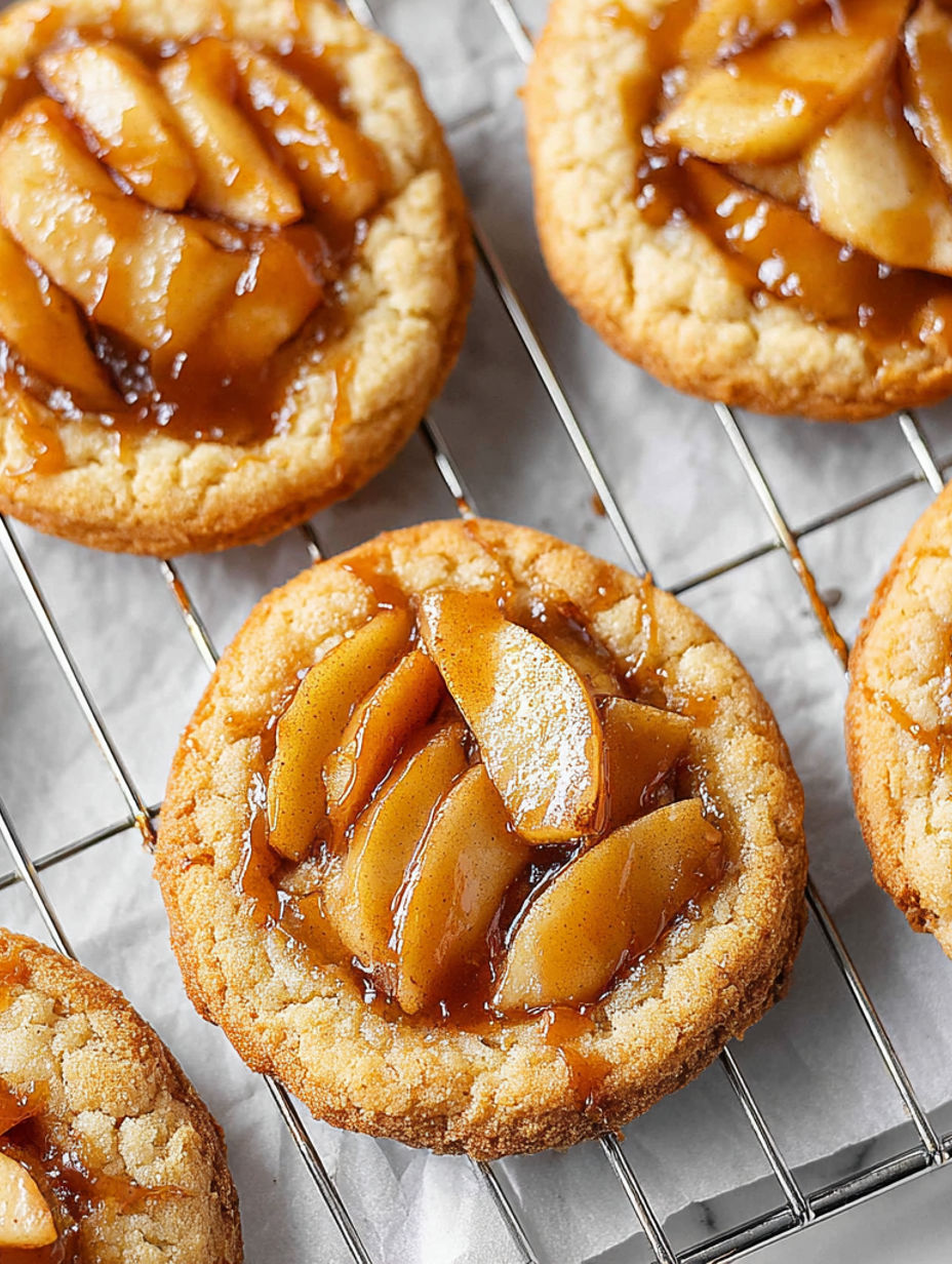 A tray of cookies with apple filling.