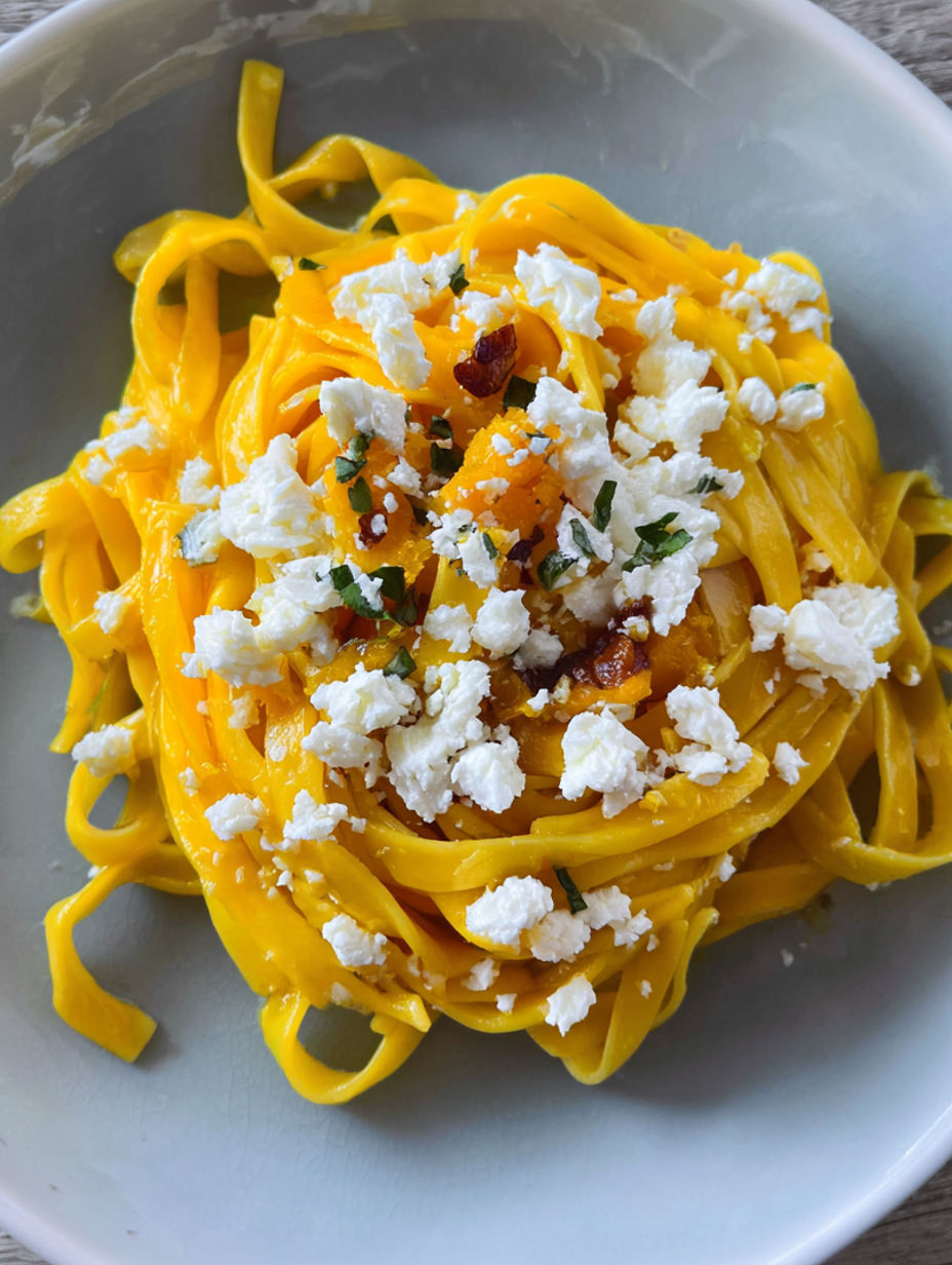A plate of pasta with cheese and bacon.