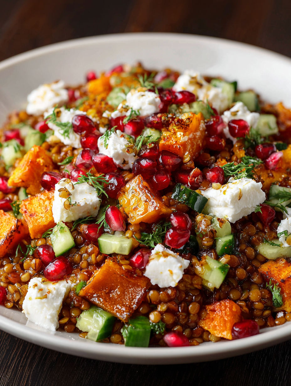 A bowl of food with feta cheese and cucumbers.