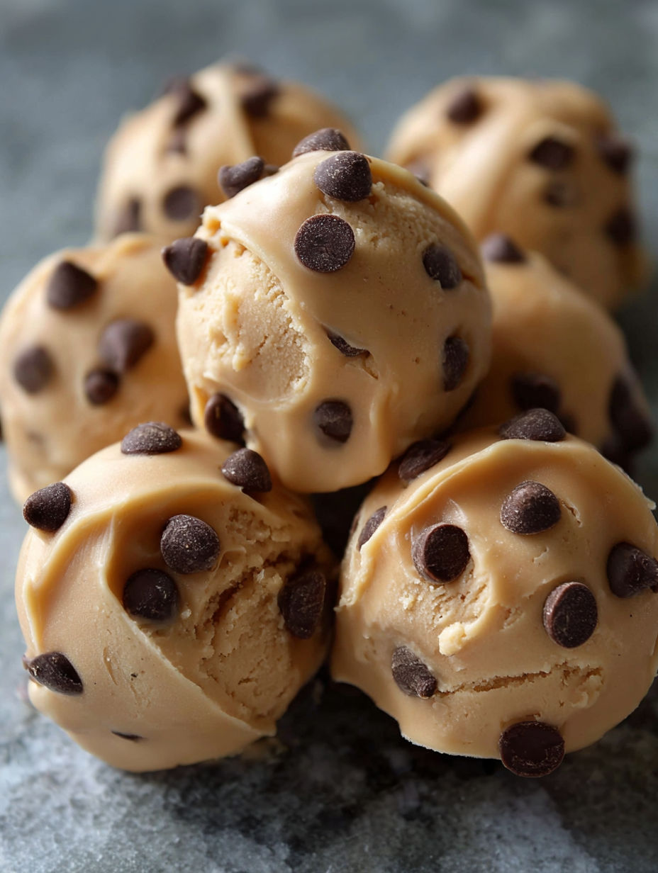A stack of chocolate covered peanut butter balls.
