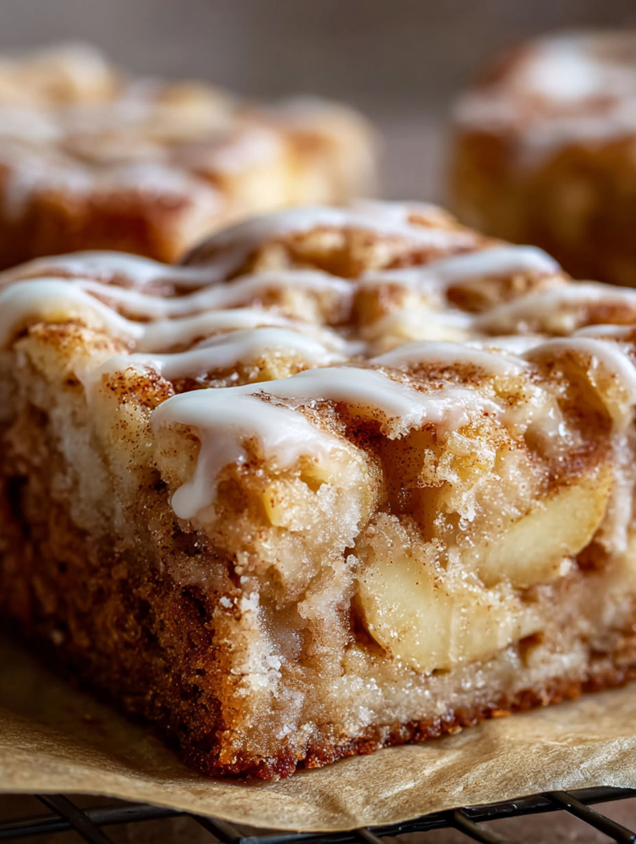 A slice of zimtschnecken-Apfelkuchen.