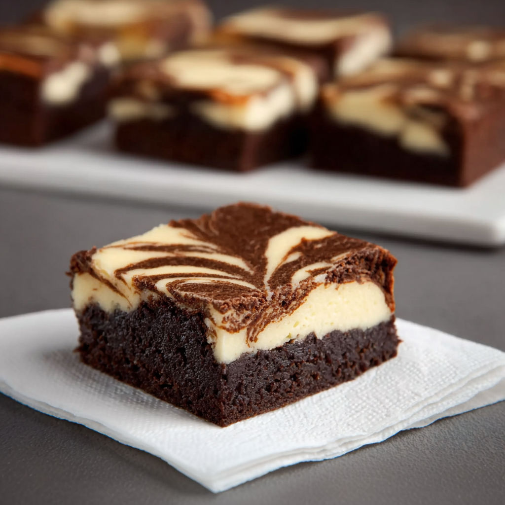 A slice of chocolate cheesecake on a white plate.