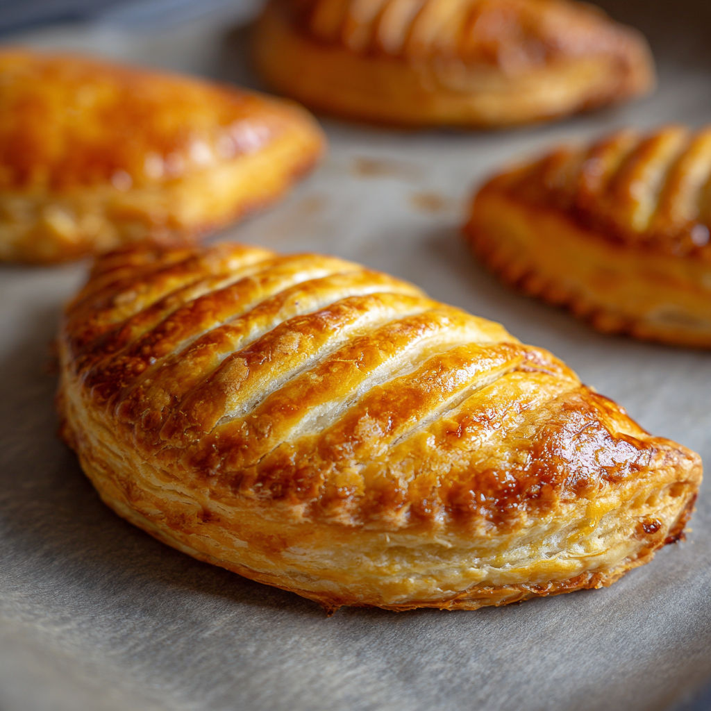 A pastry with a flaky crust.