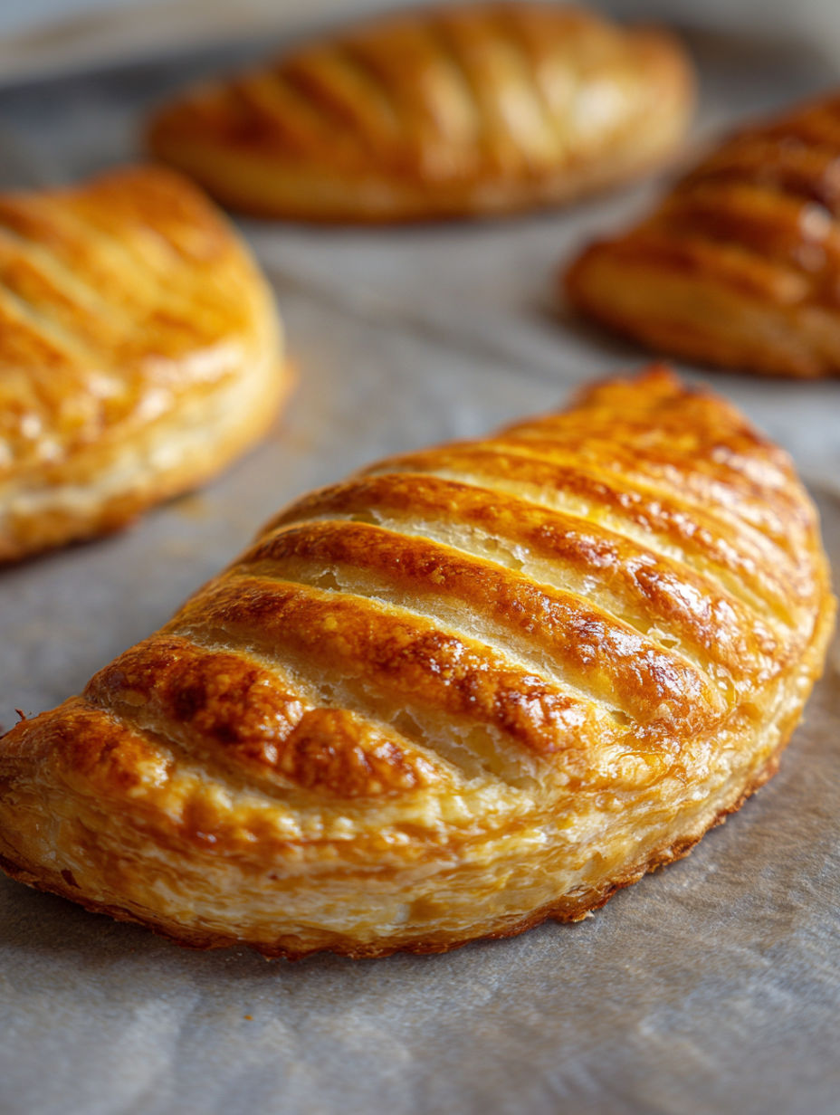 A pastry with a golden brown crust.