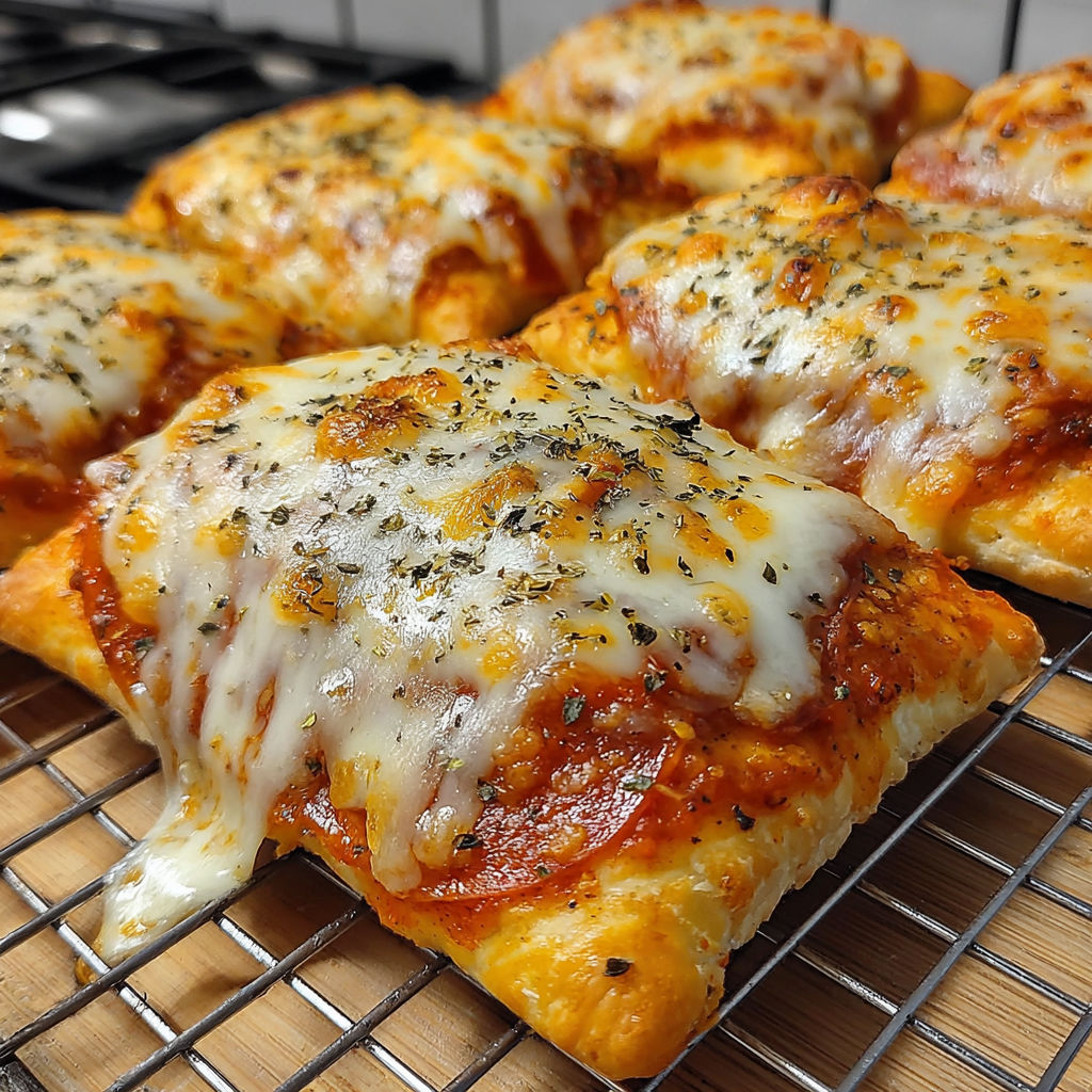 A tray of cheese pizza slices.