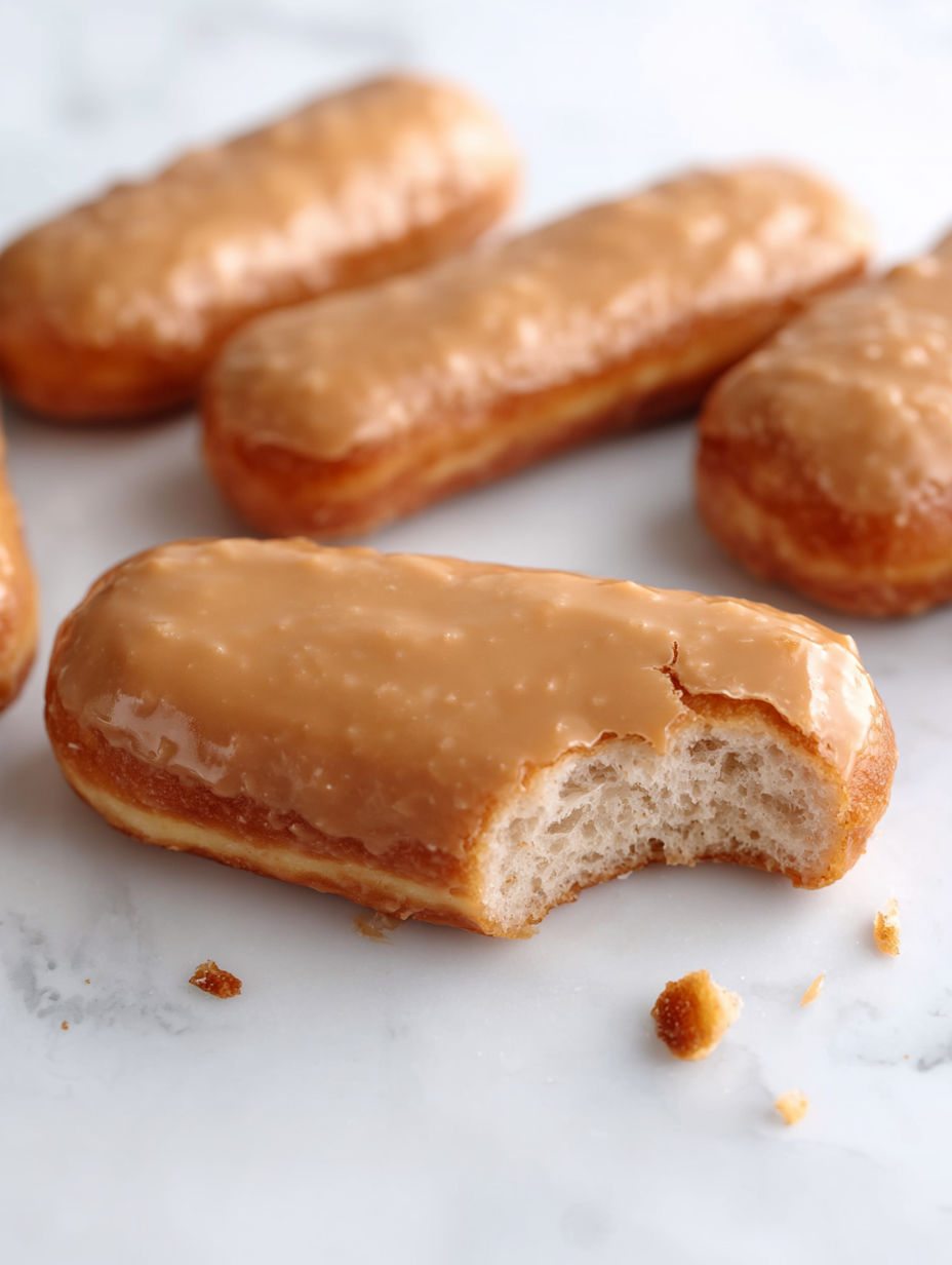 A doughnut with a bite taken out of it.