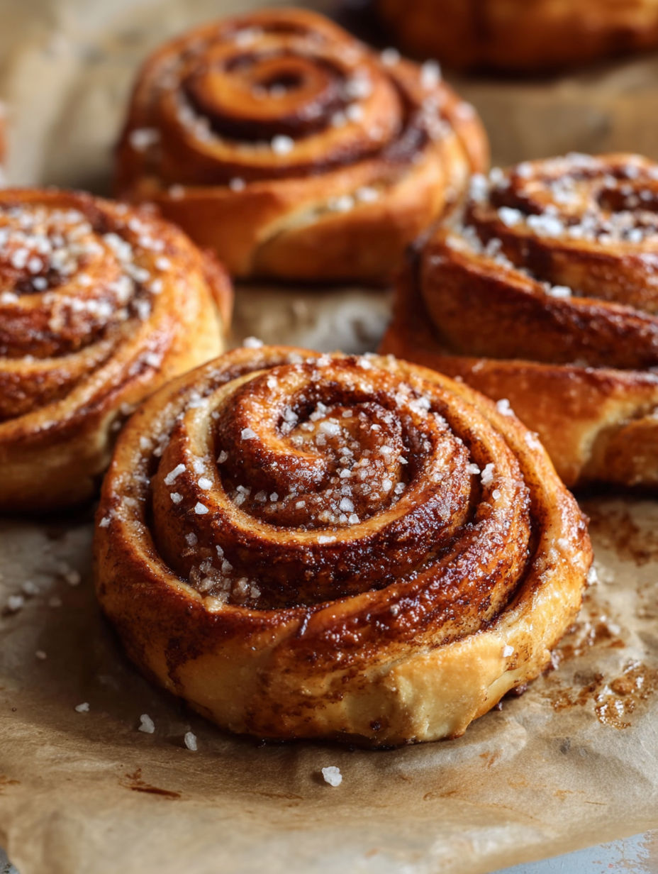 A close up of a pastry with sugar sprinkled on top.