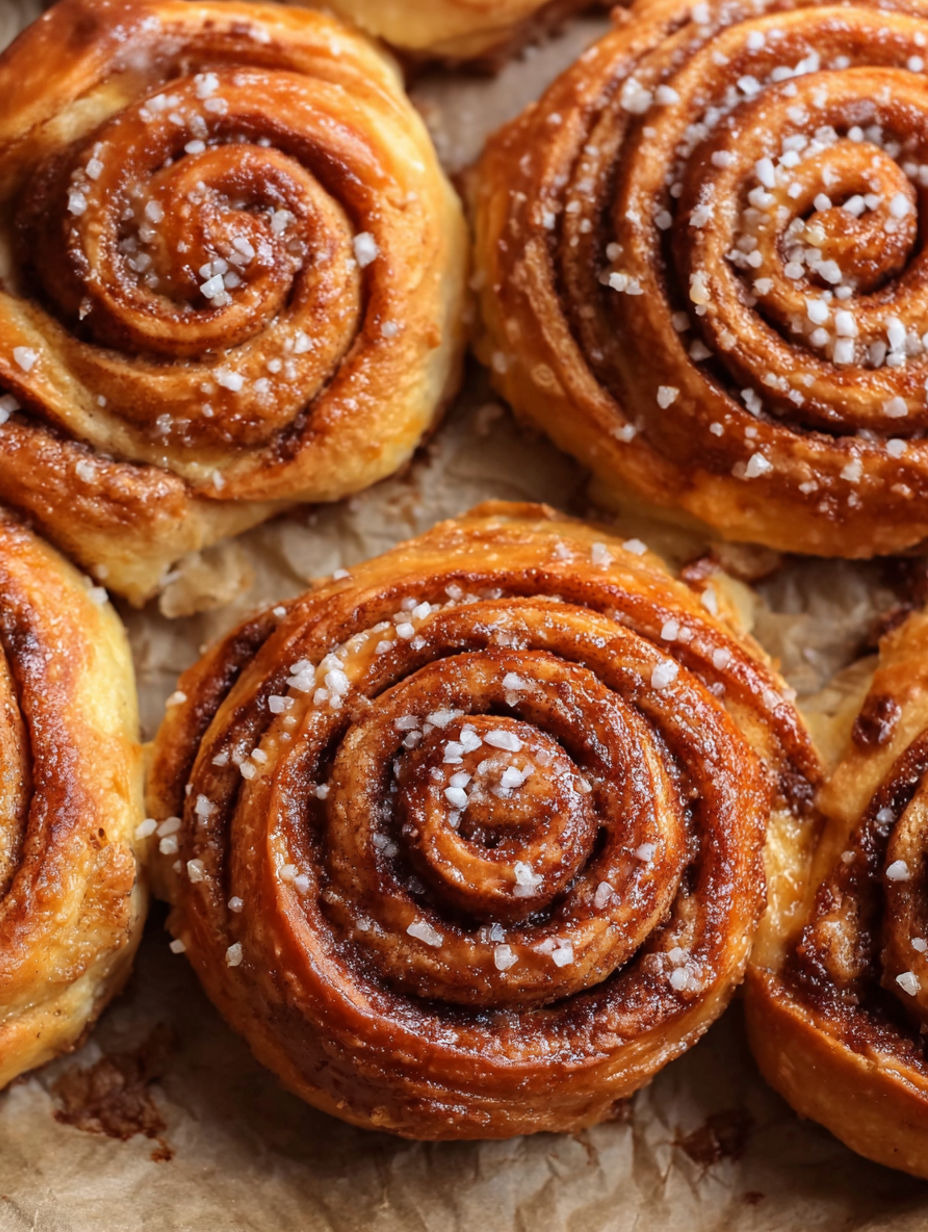 A close up of a pastry with sugar sprinkled on top.