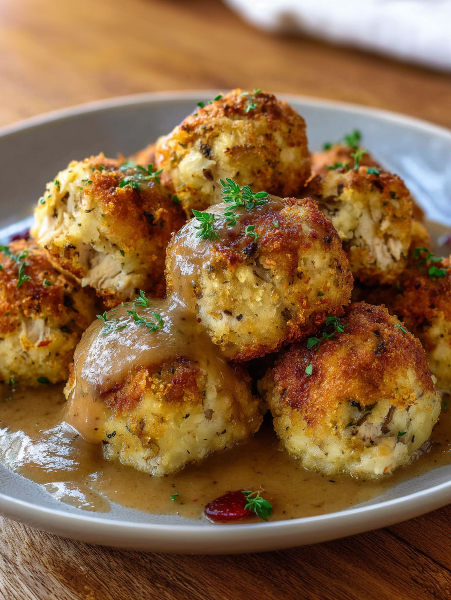 A plate of food with gravy.