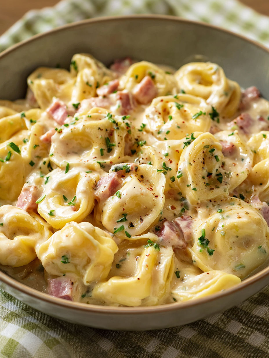 A bowl of pasta with meat and cheese.