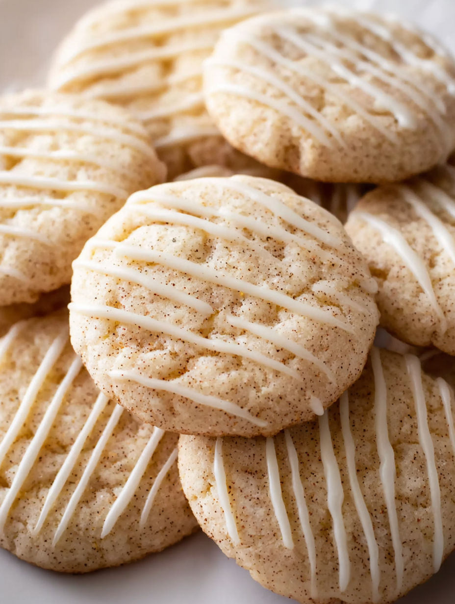 A stack of cookies with white icing.