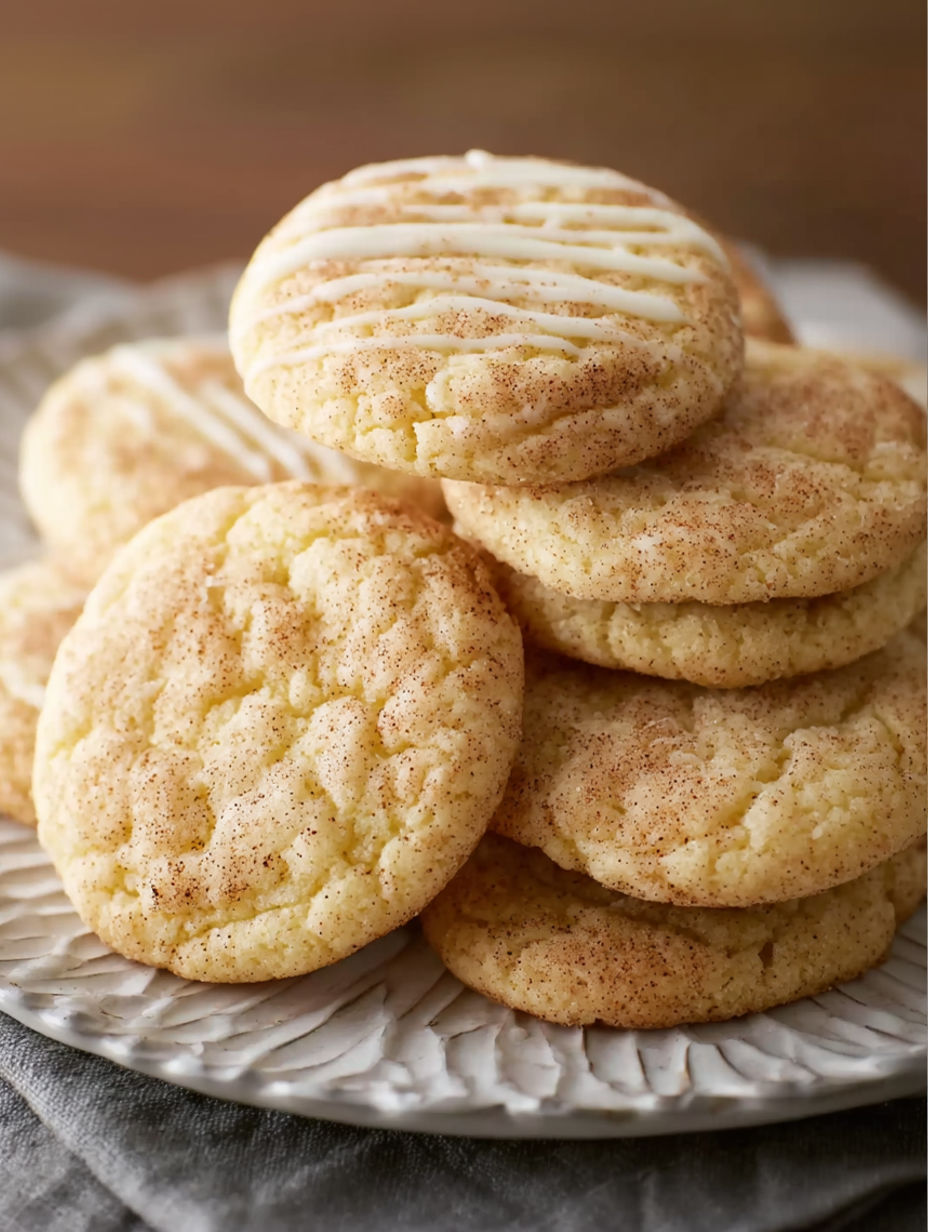 A stack of cookies with white frosting.
