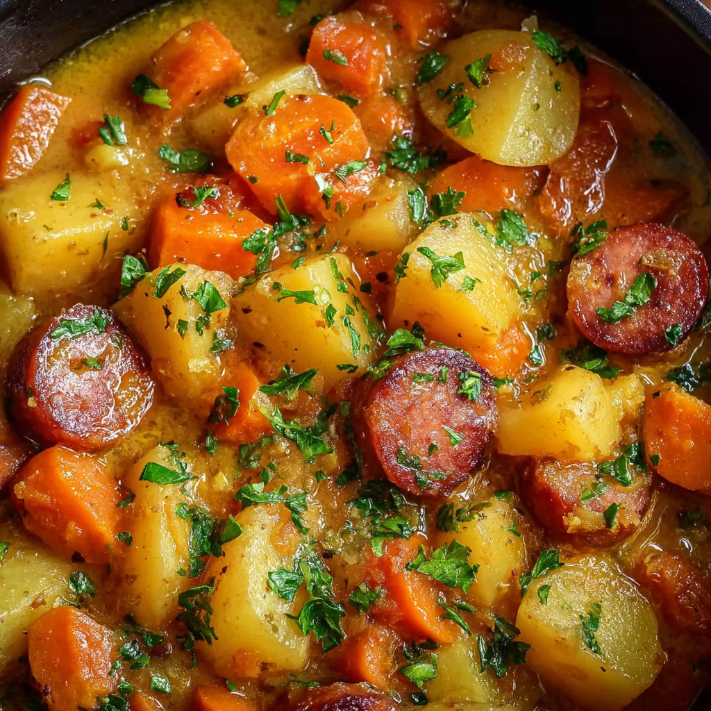 A bowl of soup with carrots and potatoes.