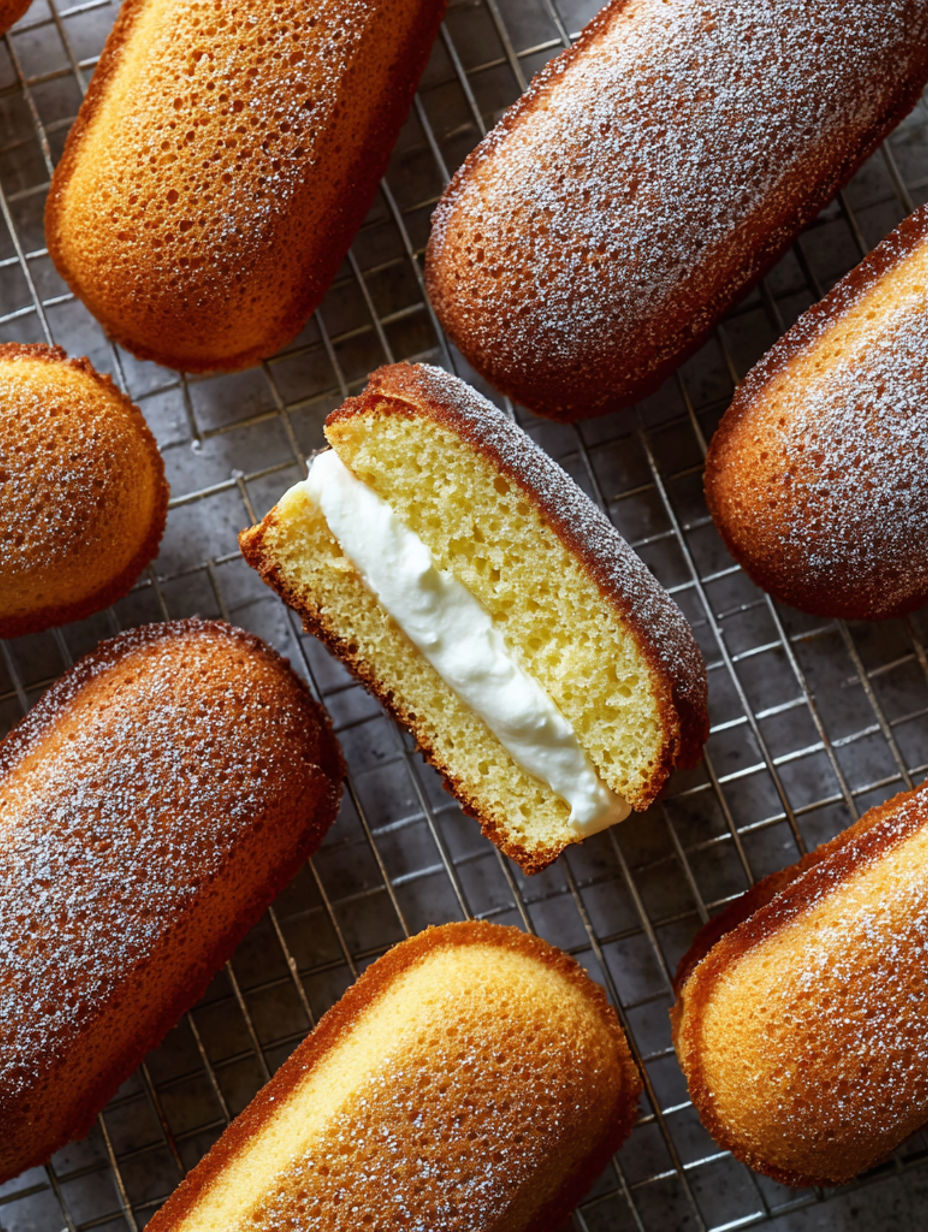 A close up of a self made twinkie.