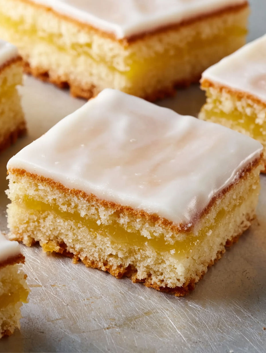 A slice of Apfelmuskuchen vom Bäcker.