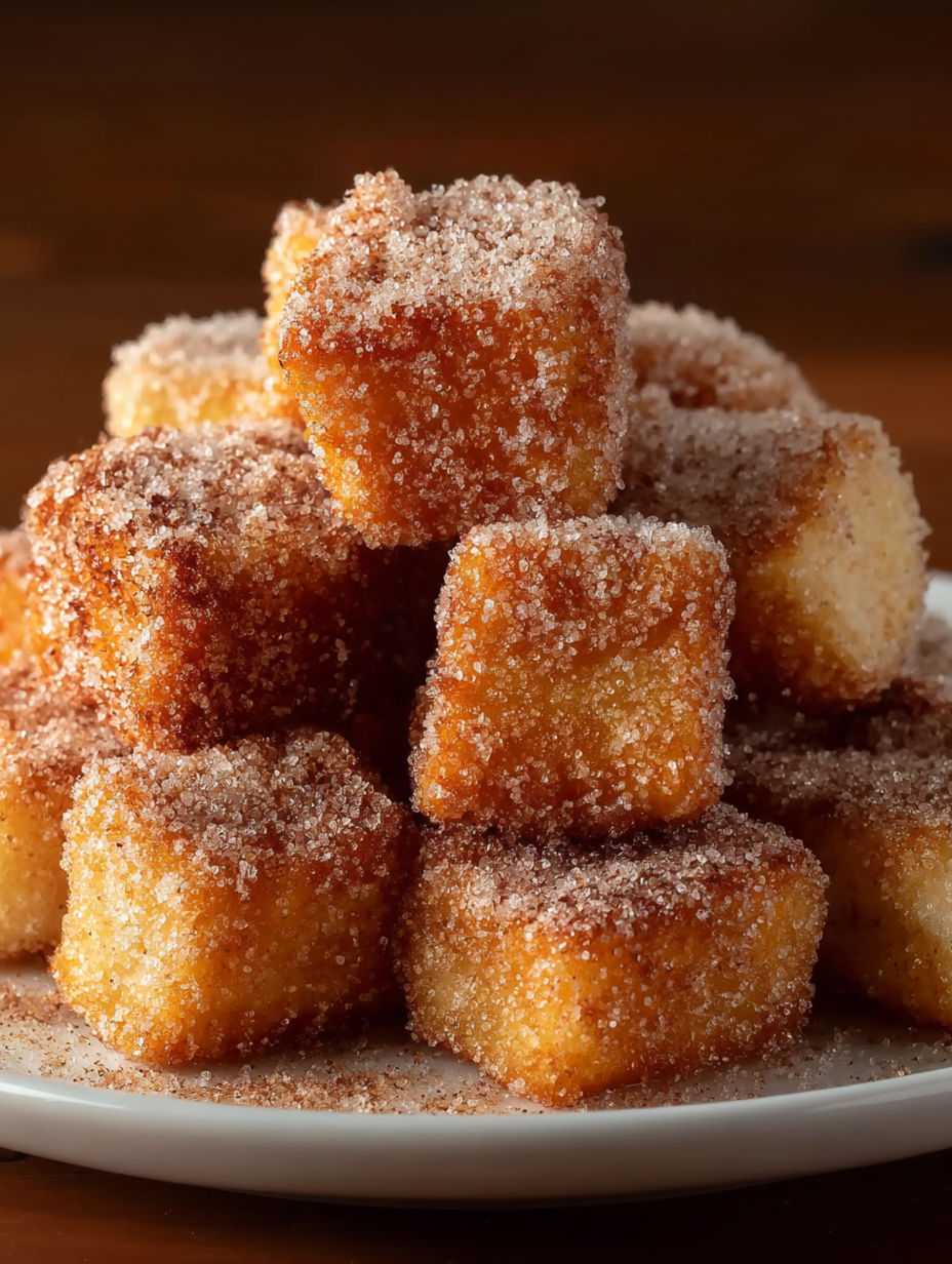 A stack of sugar covered cubes.