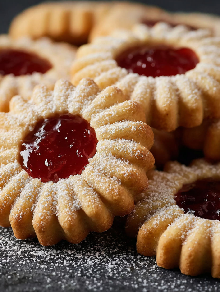 Sandgebäck mit Marmelade.