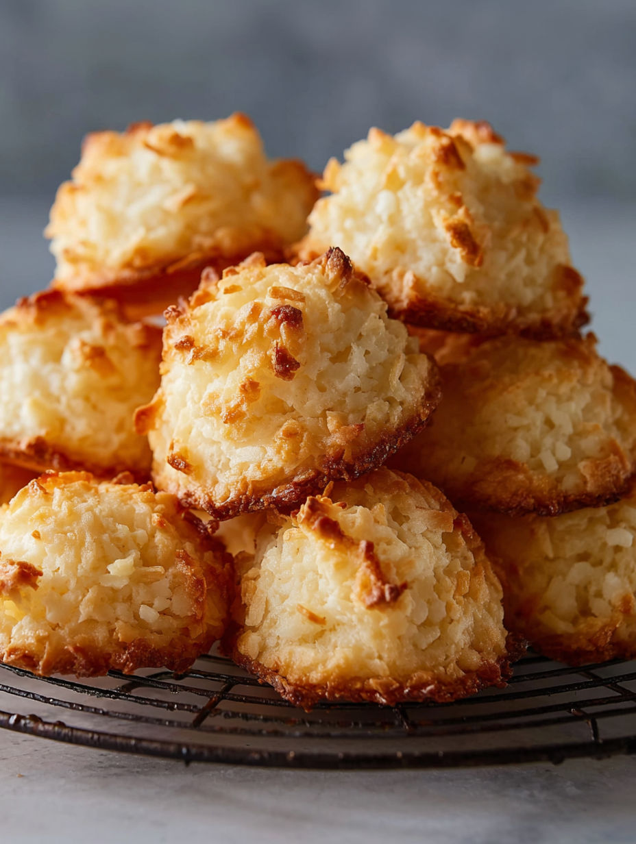 A stack of coconut macaroons.
