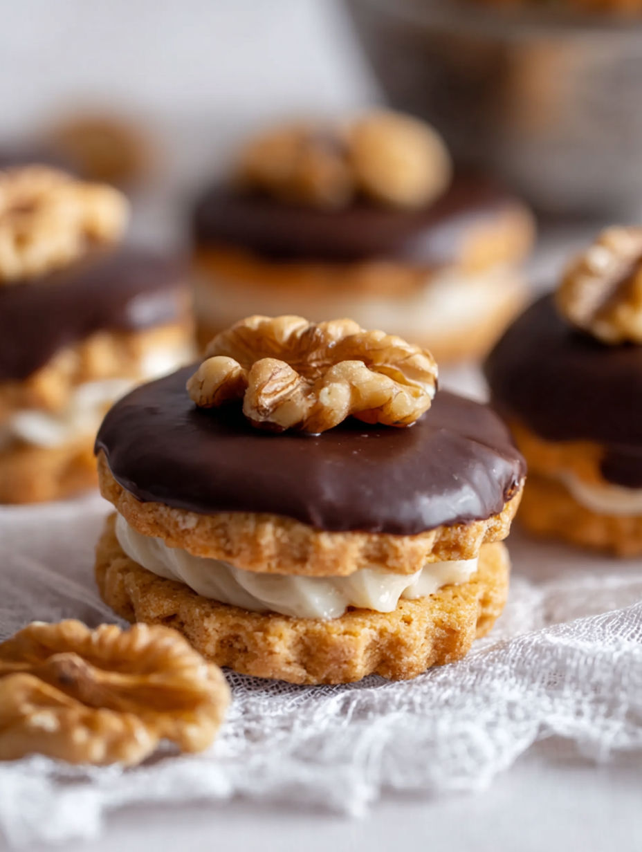 Walnuss-Marzipan-Plätzchen.