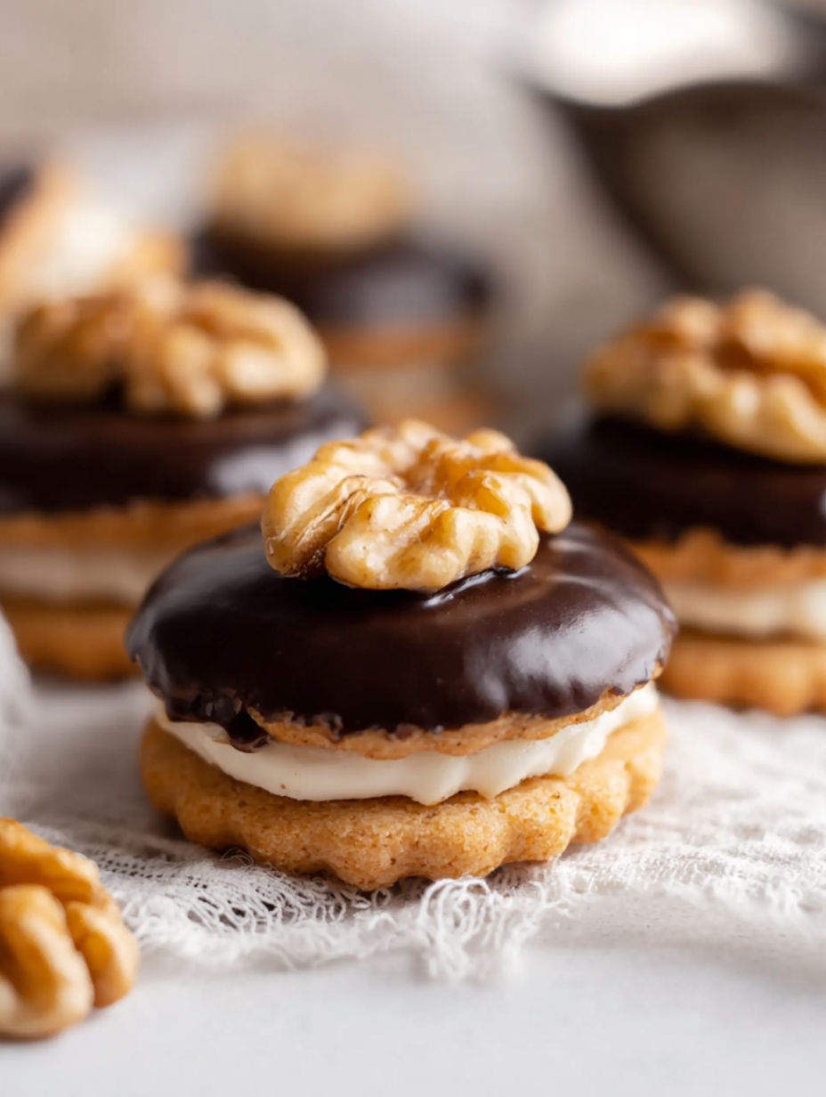 Walnuss-Marzipan-Plätzchen.