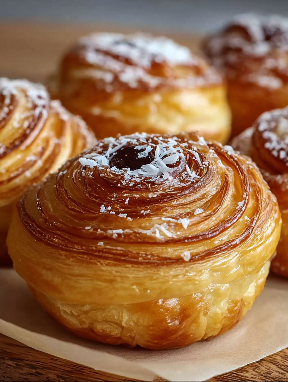 A plate of pastries with powdered sugar on top.