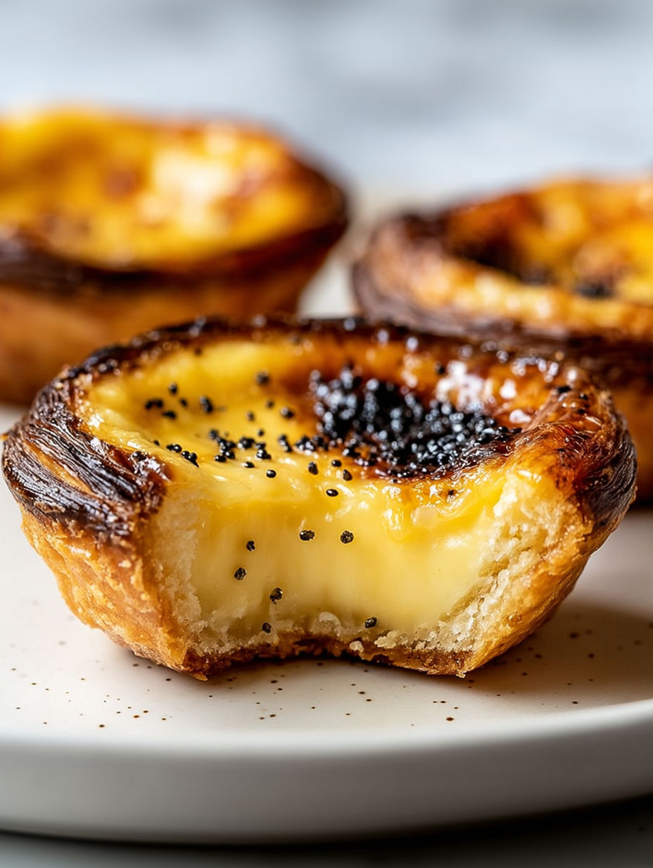 A plate with two small pastries on it.