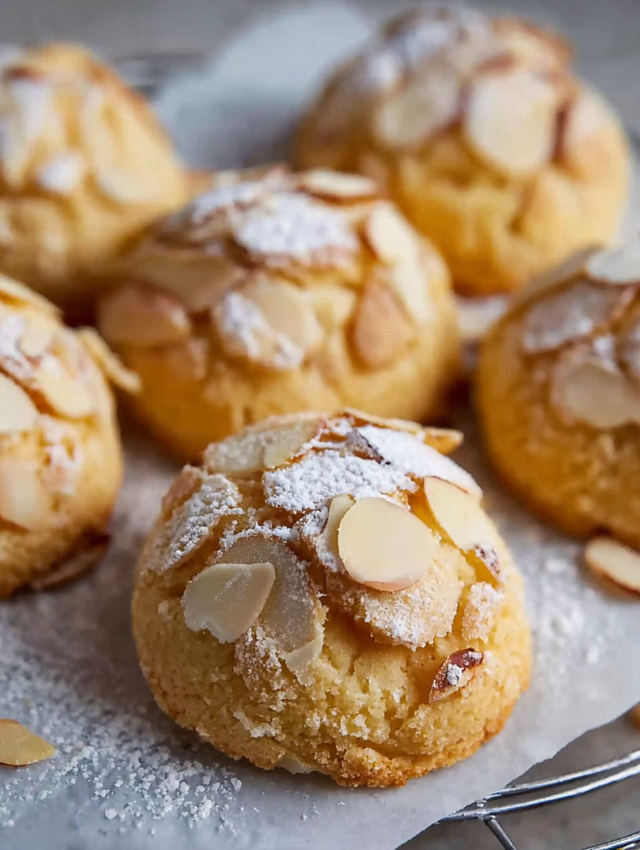 A plate of marzipankekse mit mandeln.