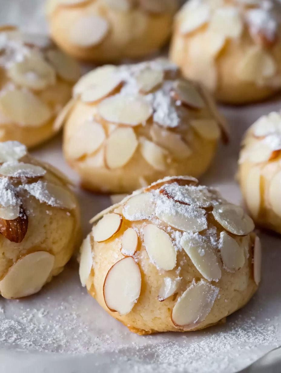 Marzipankekse mit Mandeln.