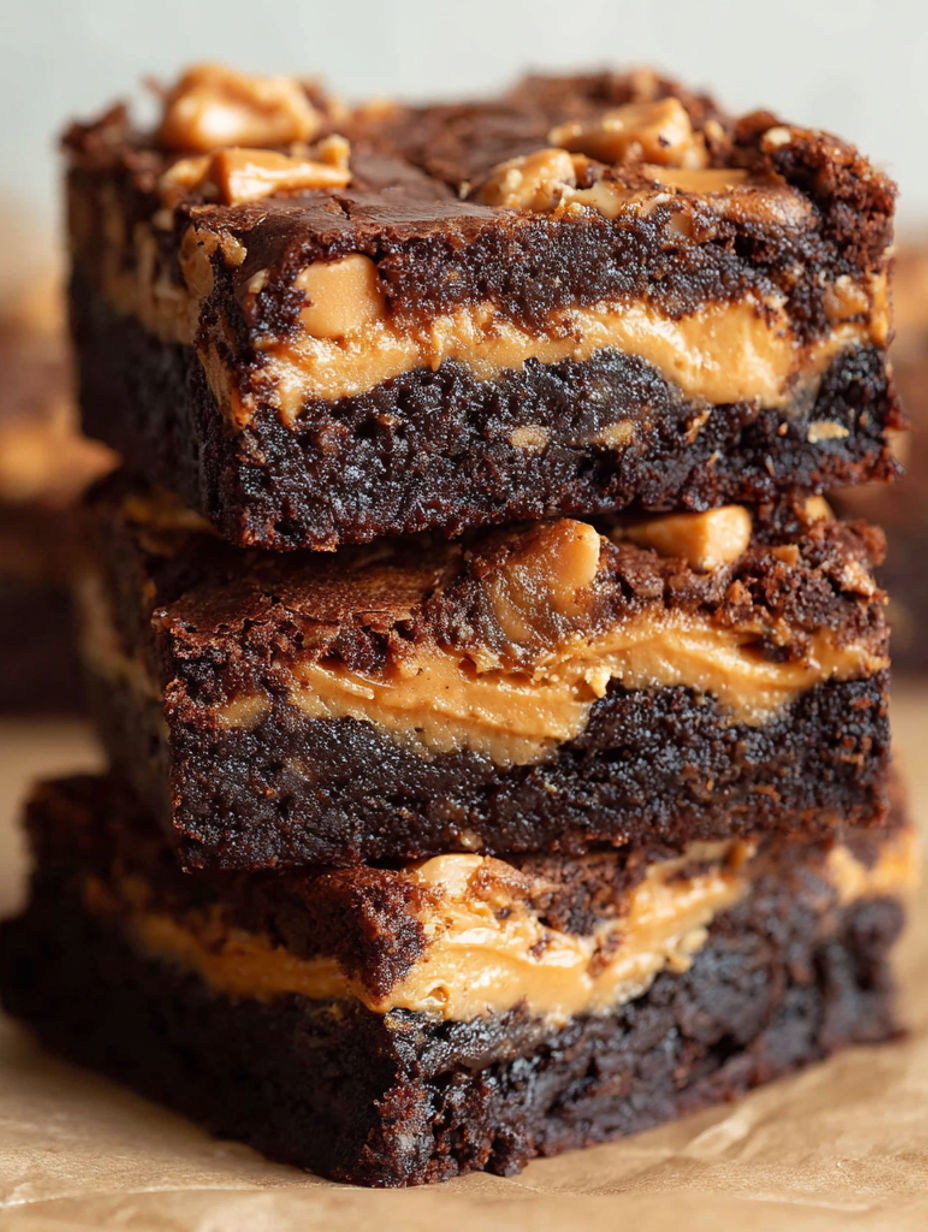 Three layers of Spekulatius Brownies.