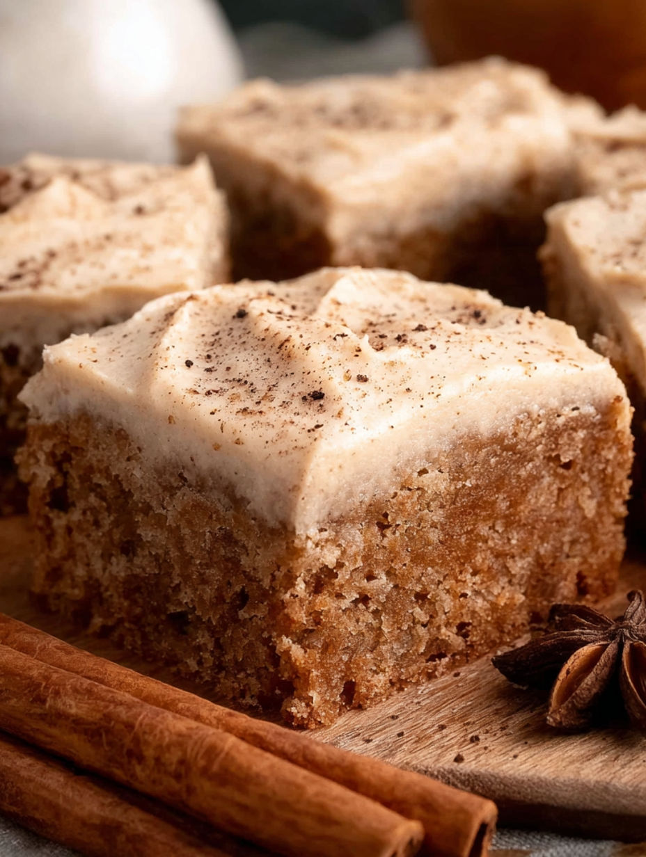 A piece of cake with chai milk soak.