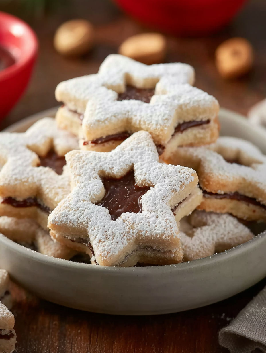 A bowl of cookies with a star shape.