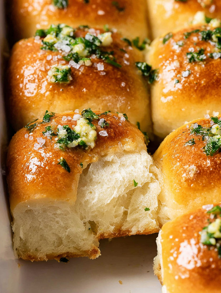Garlic bread rolls in a box.