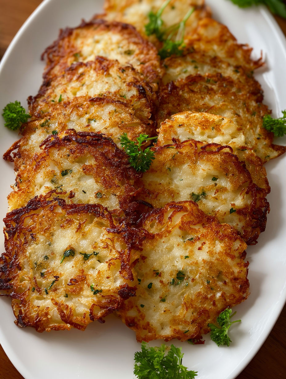 A plate of German potato pancakes.