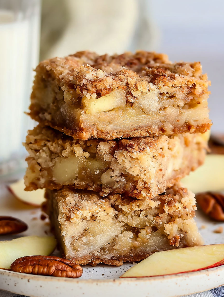 A stack of brownies with a white background.