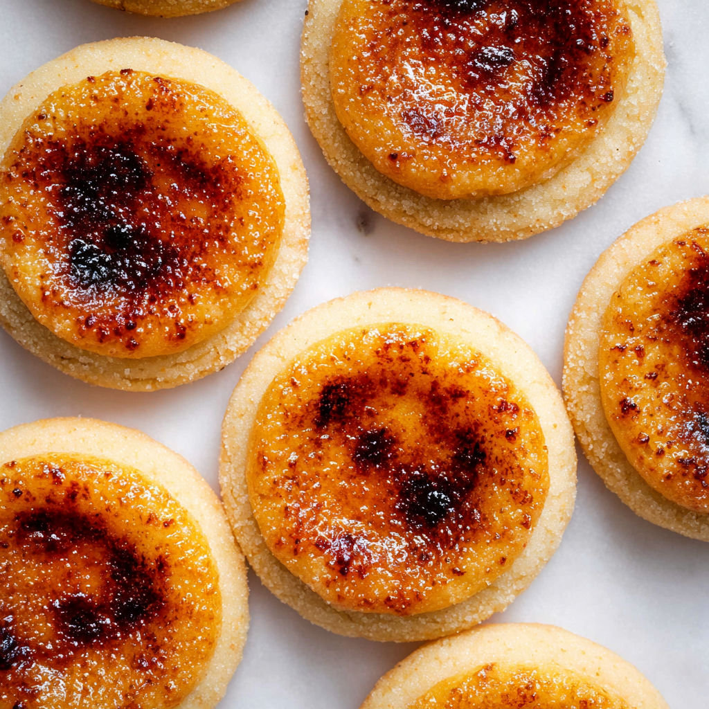 A close up of a crème brûlée cookie.