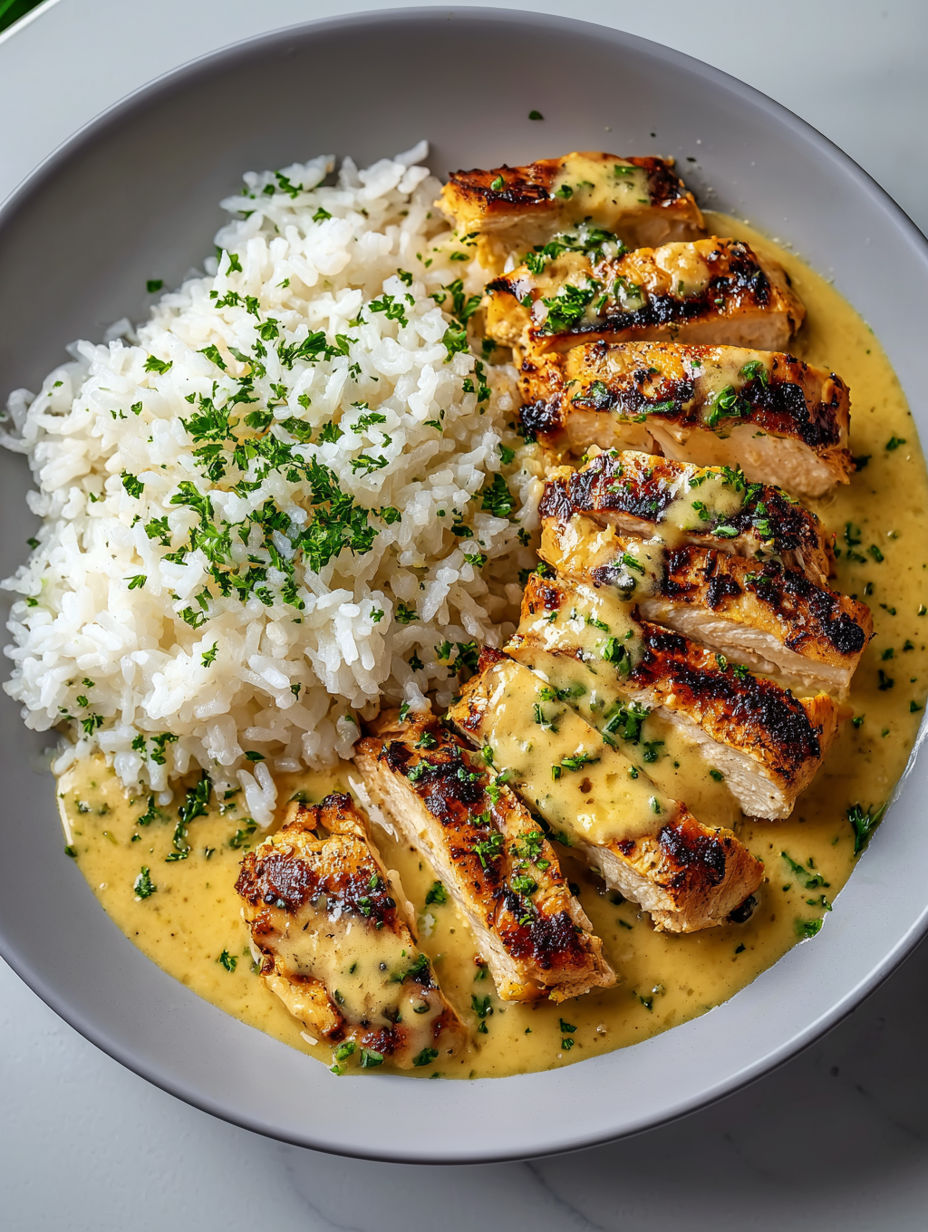 A plate of food with rice and meat.