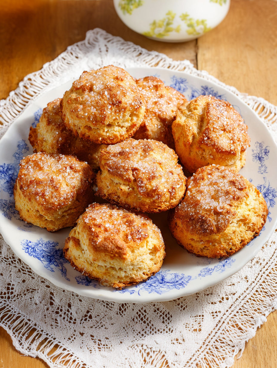 A plate of sugar-coated pastries.