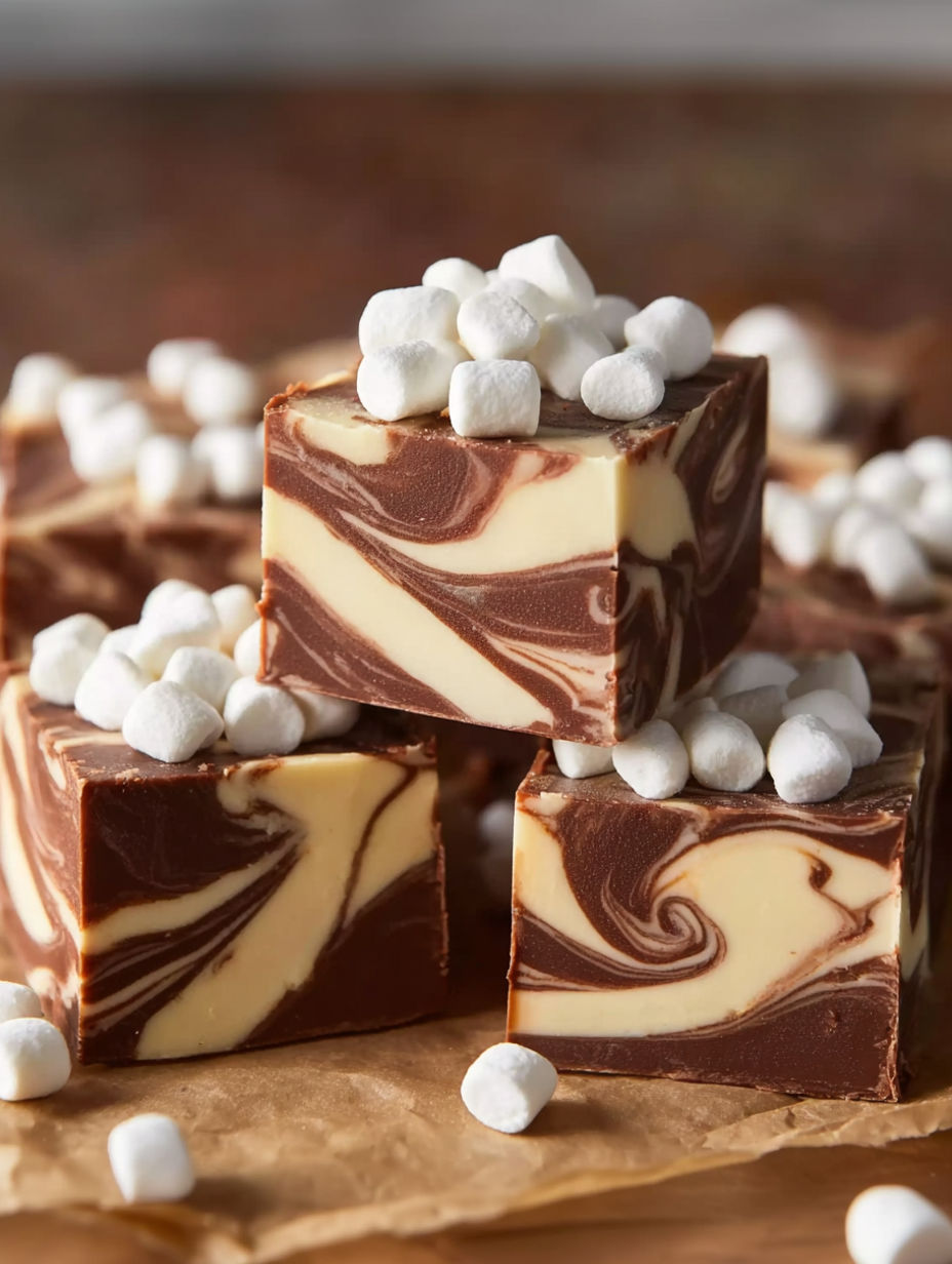 Marshmallow swirl fudge.