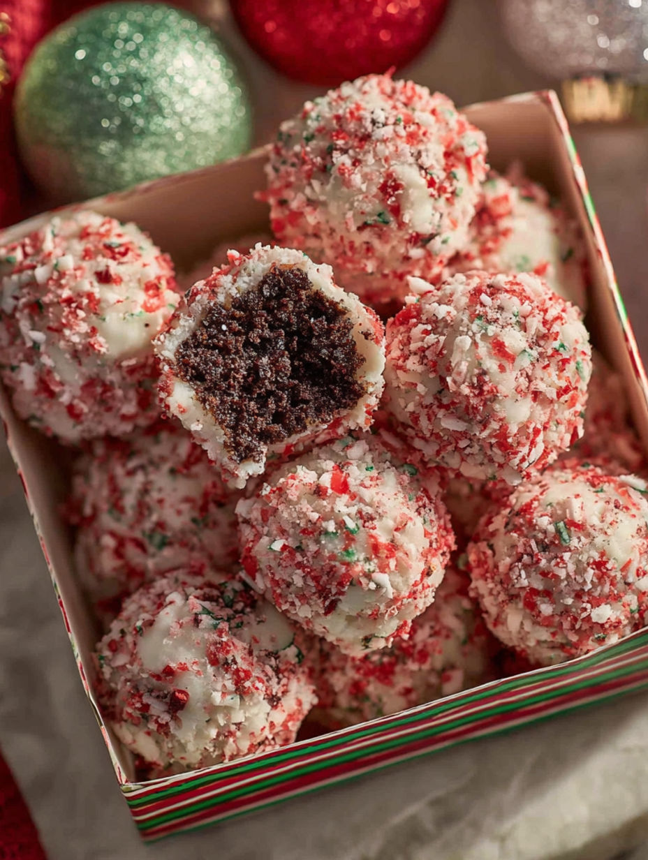 A box of peppermint oreo balls.