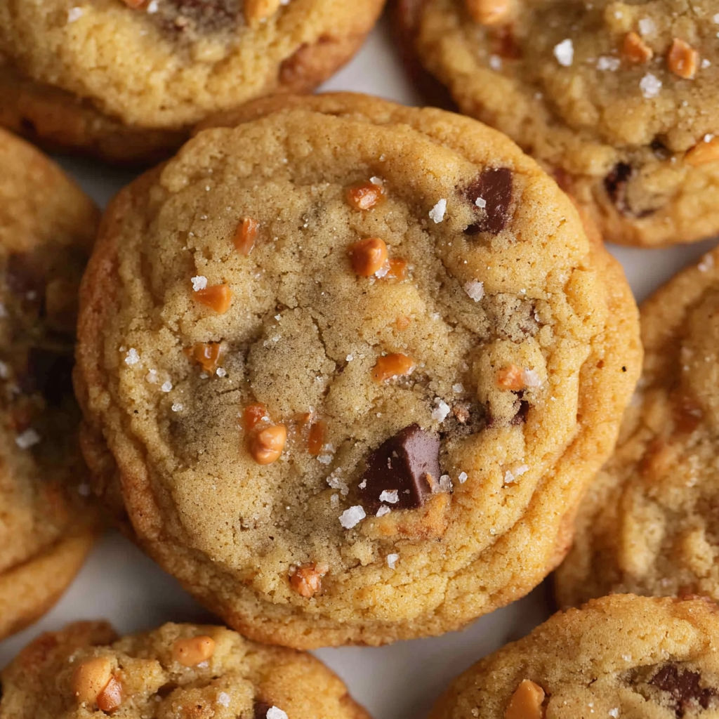A plate of salted butterscotch cookies.
