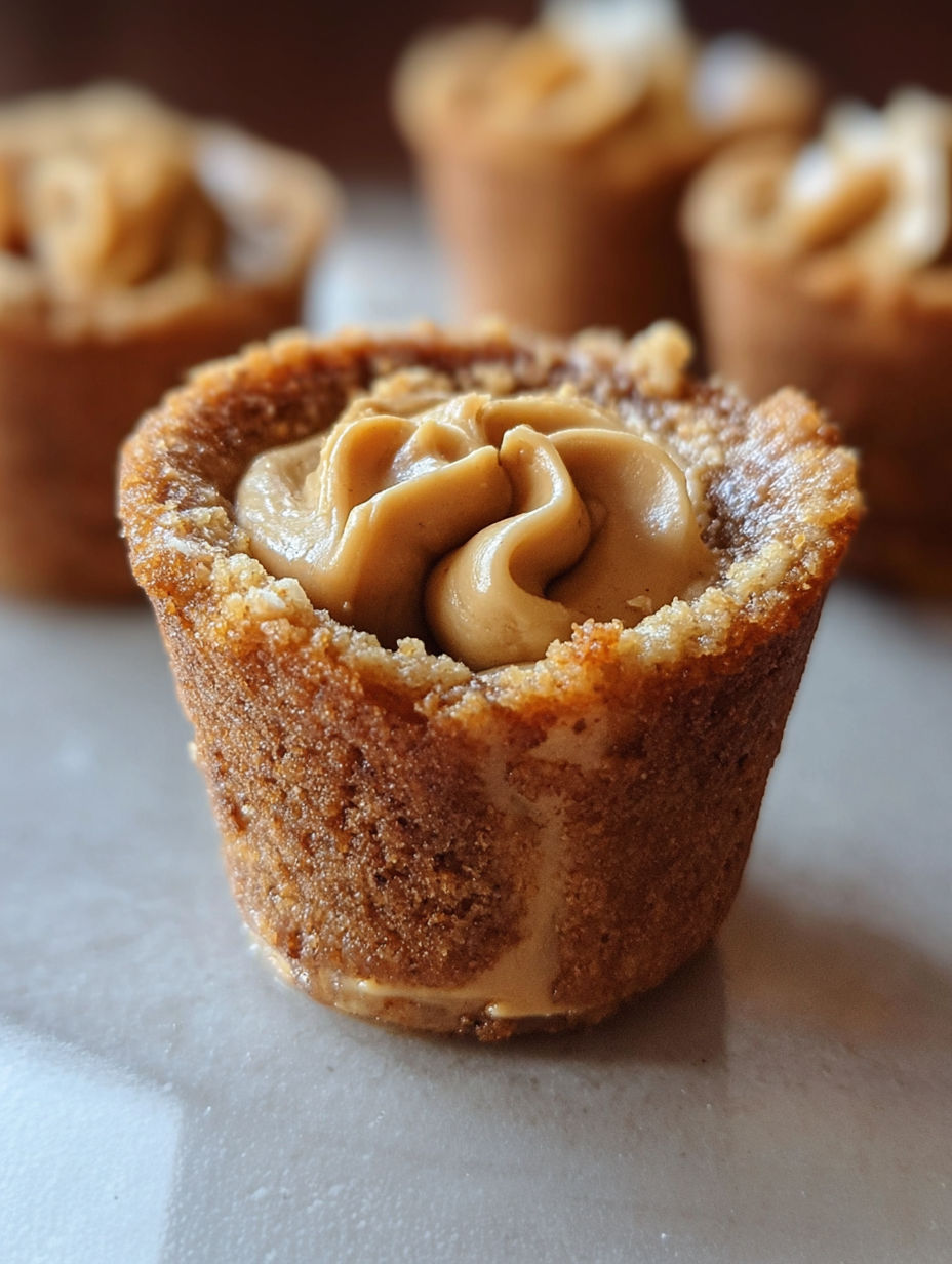 A small pastry filled with peanut butter.