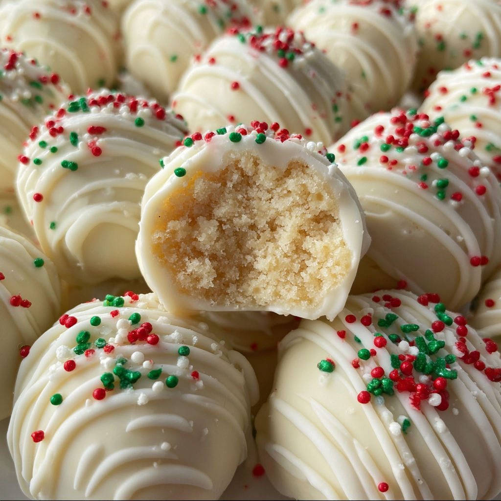 A white cake with a bite taken out of it.